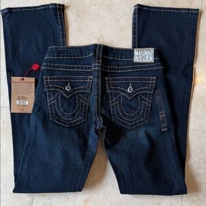True Religion Disco Becky Big T Dark Indigo Jeans With Swarovski Crystal Detail